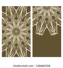 The front and rear side. mandala design elements. Wedding invitation, thank you card, save card, baby shower. Vector illustration.