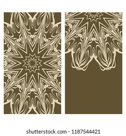 The front and rear side. mandala design elements. Wedding invitation, thank you card, save card, baby shower. Vector illustration.