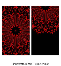The front and rear side. mandala design elements. Wedding invitation, thank you card, save card, baby shower. Vector illustration.