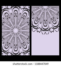 The front and rear side. mandala design elements. Wedding invitation, thank you card, save card, baby shower. Vector illustration.
