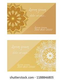 The front and rear side. mandala design elements. Wedding invitation, thank you card, save card, baby shower. Vector illustration