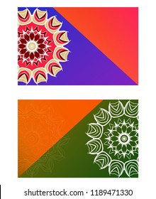 The front and rear side. mandala design elements. Wedding invitation, thank you card, save card, baby shower. Vector illustration