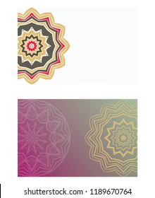 The front and rear side. mandala design elements. Wedding invitation, thank you card, save card, baby shower. Vector illustration