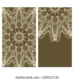 The front and rear side. mandala design elements. Wedding invitation, thank you card, save card, baby shower. Vector illustration.