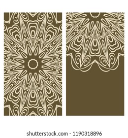 The front and rear side. mandala design elements. Wedding invitation, thank you card, save card, baby shower. Vector illustration.