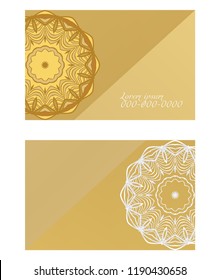 The front and rear side. mandala design elements. Wedding invitation, thank you card, save card, baby shower. Vector illustration