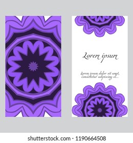 The front and rear side. mandala design elements. Wedding invitation, thank you card, save card, baby shower. Vector illustration