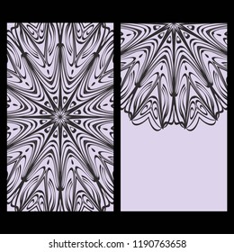 The front and rear side. mandala design elements. Wedding invitation, thank you card, save card, baby shower. Vector illustration.