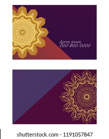 The front and rear side. mandala design elements. Wedding invitation, thank you card, save card, baby shower. Vector illustration