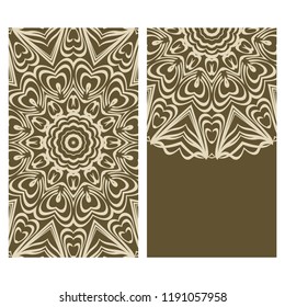The front and rear side. mandala design elements. Wedding invitation, thank you card, save card, baby shower. Vector illustration.