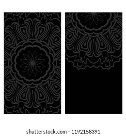 The front and rear side. mandala design elements. Wedding invitation, thank you card, save card, baby shower. Vector illustration.