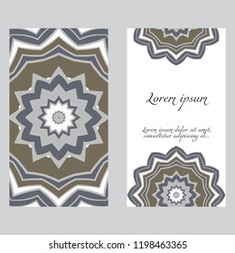 The front and rear side. mandala design elements. Wedding invitation, thank you card, save card, baby shower. Vector illustration