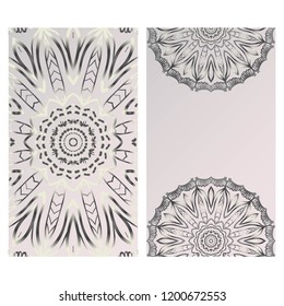 The front and rear side. mandala design elements. Wedding invitation, thank you card, save card, baby shower. Vector illustration