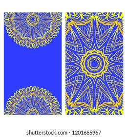 The front and rear side. mandala design elements. Wedding invitation, thank you card, save card, baby shower. Vector illustration