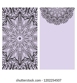 The front and rear side. mandala design elements. Wedding invitation, thank you card, save card, baby shower. Vector illustration