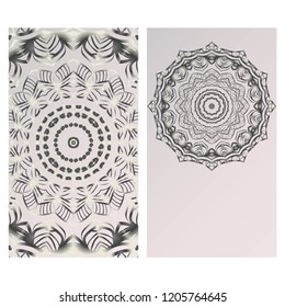 The front and rear side. mandala design elements. Wedding invitation, thank you card, save card, baby shower. Vector illustration