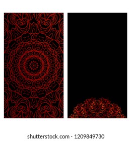 The front and rear side. mandala design elements. Wedding invitation, thank you card, save card, baby shower. Vector illustration