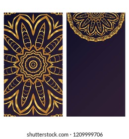 The front and rear side. mandala design elements. Wedding invitation, thank you card, save card, baby shower. Vector illustration