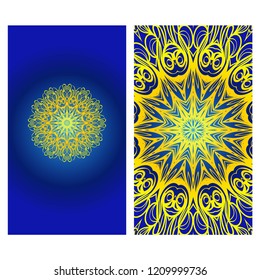 The front and rear side. mandala design elements. Wedding invitation, thank you card, save card, baby shower. Vector illustration