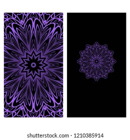 The front and rear side. mandala design elements. Wedding invitation, thank you card, save card, baby shower. Vector illustration