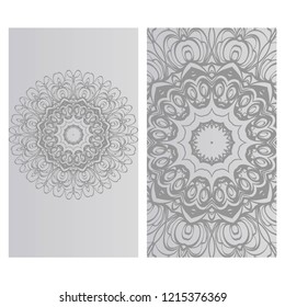 The front and rear side. mandala design elements. Wedding invitation, thank you card, save card, baby shower. Vector illustration
