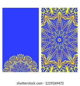 The front and rear side. mandala design elements. Wedding invitation, thank you card, save card, baby shower. Vector illustration
