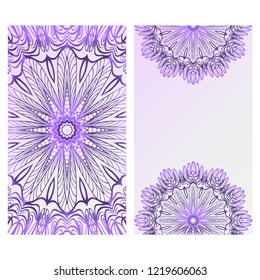 The front and rear side. mandala design elements. Wedding invitation, thank you card, save card, baby shower. Vector illustration