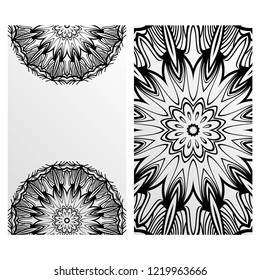 The front and rear side. mandala design elements. Wedding invitation, thank you card, save card, baby shower. Vector illustration