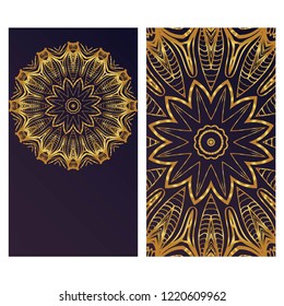 The front and rear side. mandala design elements. Wedding invitation, thank you card, save card, baby shower. Vector illustration