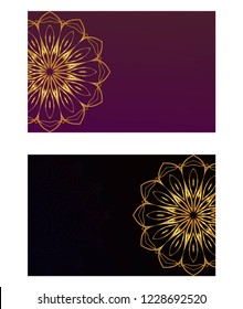 The front and rear side. mandala design elements. Wedding invitation, thank you card, save card, baby shower. Vector illustration