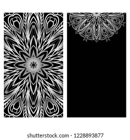 The front and rear side. mandala design elements. Wedding invitation, thank you card, save card, baby shower. Vector illustration