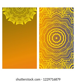 The front and rear side. mandala design elements. Wedding invitation, thank you card, save card, baby shower. Vector illustration