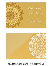 The front and rear side. mandala design elements. Wedding invitation, thank you card, save card, baby shower. Vector illustration