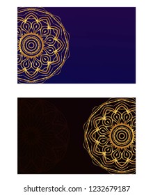 The front and rear side. mandala design elements. Wedding invitation, thank you card, save card, baby shower. Vector illustration