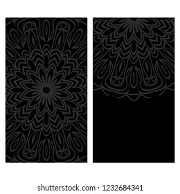 The front and rear side. mandala design elements. Wedding invitation, thank you card, save card, baby shower. Vector illustration.