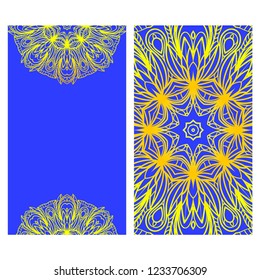 The front and rear side. mandala design elements. Wedding invitation, thank you card, save card, baby shower. Vector illustration