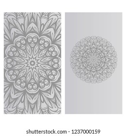 The front and rear side. mandala design elements. Wedding invitation, thank you card, save card, baby shower. Vector illustration