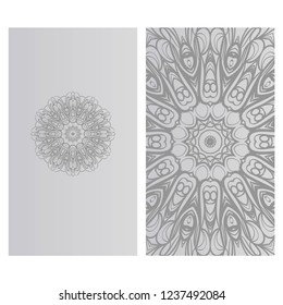 The front and rear side. mandala design elements. Wedding invitation, thank you card, save card, baby shower. Vector illustration