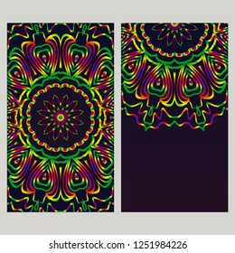 The front and rear side. mandala design elements. Wedding invitation, thank you card, save card, baby shower. Vector illustration.