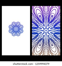 The front and rear side. mandala design elements. Wedding invitation, thank you card, save card, baby shower. Vector illustration