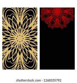 The front and rear side. mandala design elements. Wedding invitation, thank you card, save card, baby shower. Vector illustration
