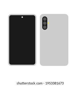 front and rear view of smartphone vector illustraion isolated on white background