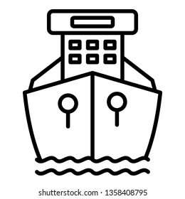 Front ship icon. Outline front ship vector icon for web design isolated on white background