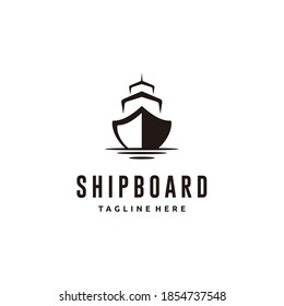 Front ship minimalist logo design icon vector