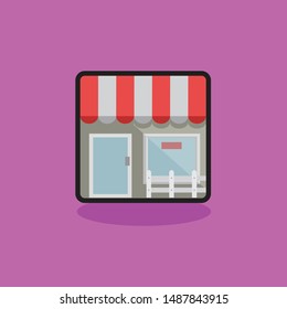 front shop icon with flat design concept