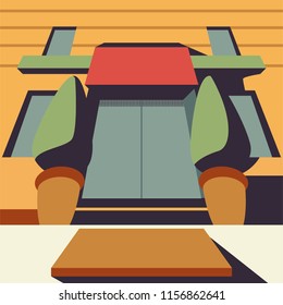 In Front Of Shop Illustration