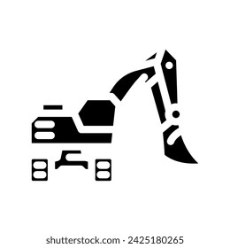 front shovel construction vehicle glyph icon vector. front shovel construction vehicle sign. isolated symbol illustration