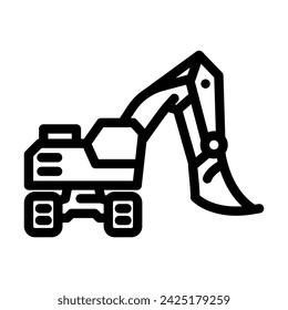 front shovel construction vehicle line icon vector. front shovel construction vehicle sign. isolated contour symbol black illustration