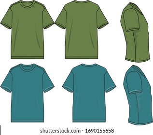 
Front, side and back stretch fabric for shirt design templates
t-shirt vector template