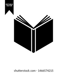 FRONT SIDE OF BOOK BLACK ICON CLIP ART